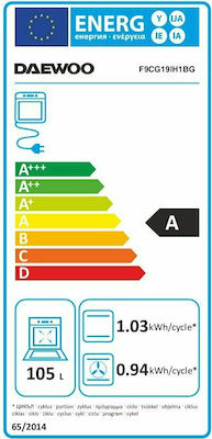 Daewoo F9CG19IH1BG Κουζίνα 105lt με Εστίες Φυσικού Αερίου Π90εκ. Inox