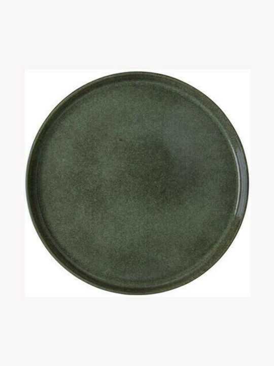 Dutch Rose Plate Shallow Ceramic Green with Diameter 27cm