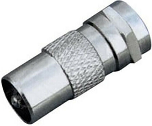 Konverter F-Stecker männlich zu Koaxial männlich Silber 1Stück HLB3017
