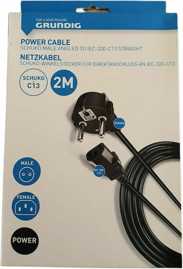 Grundig Schuko - IEC C13 Kabel 2m Schwarz (47263)