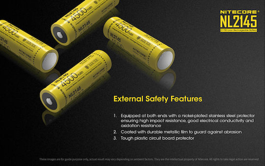 NiteCore NL2145 Презареждаща батерия 21700 Li-ion 4500mAh 3.6V 1бр