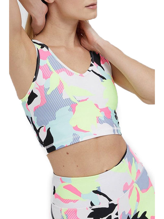 Γυναικείο Crop Top Αμάνικο με V Λαιμόκοψη Yellow/Blue/Pink