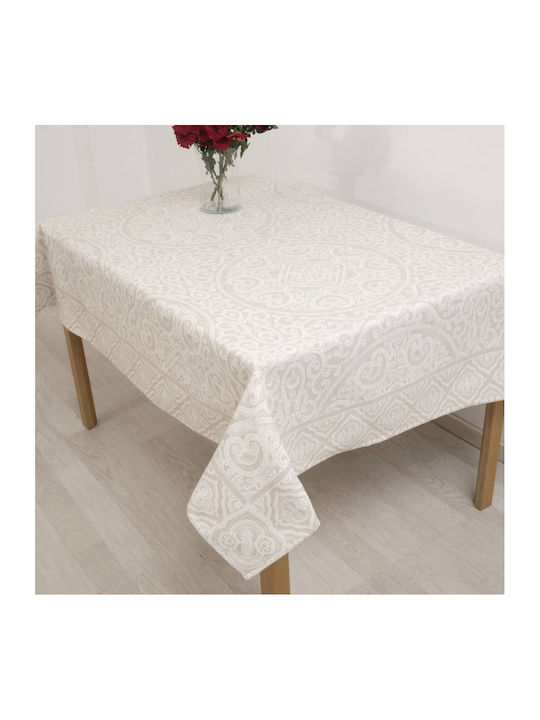 Dimeco Capri Checkered Tablecloth Beige 140x140cm