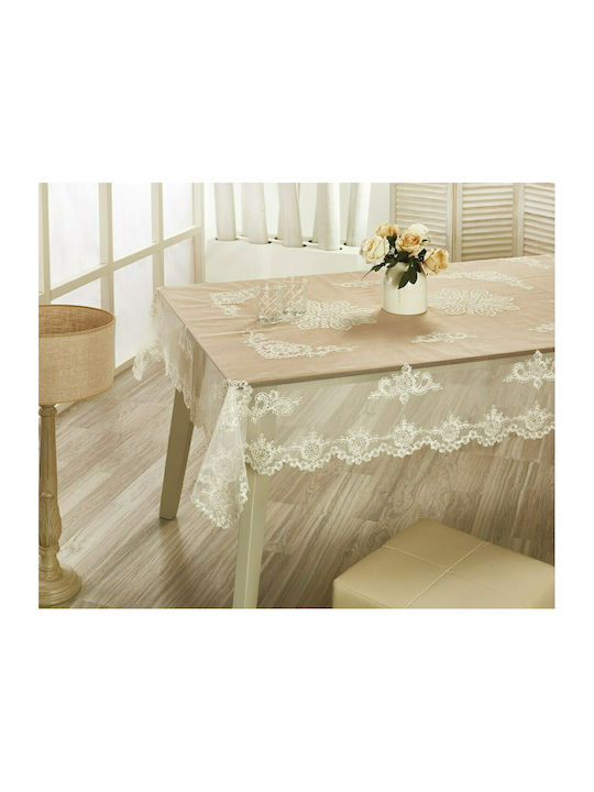 Whitegg Καρέ Τραπεζομάντηλο με Δαντέλα B86 Διάφανο 90x90εκ.