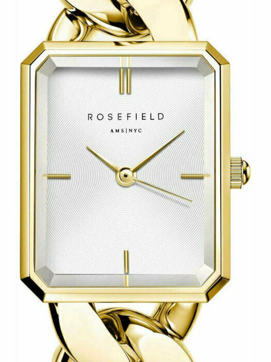 Rosefield The Octagon XS Women's Watch with Gold Metal Bracelet