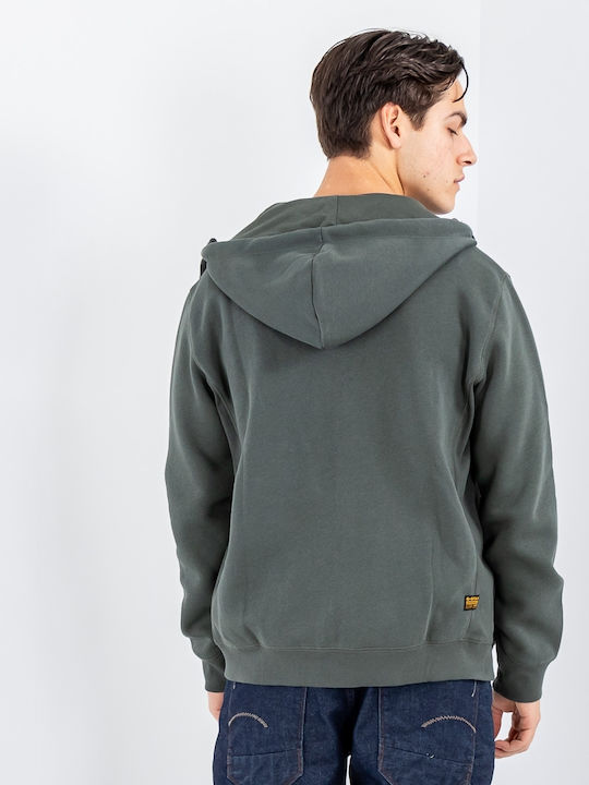 G-Star Raw Men's Sweatshirt Jacket with Hood and Pockets Gray