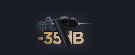 Haylou X1 Pro In-ear Bluetooth Handsfree Ακουστικά με Θήκη Φόρτισης Μαύρα