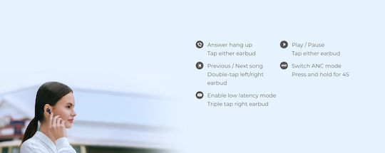 Haylou X1 Pro In-ear Bluetooth Handsfree Ακουστικά με Θήκη Φόρτισης Μαύρα