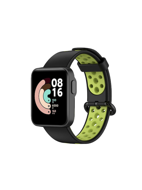 Sport Каишка Силикон Black Green (Mi Watch Lite - Ми Часовник Лайт)
