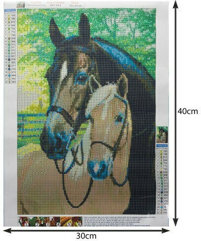 Pferde Segeltuch Diamantmalerei Kit 40x30cm
