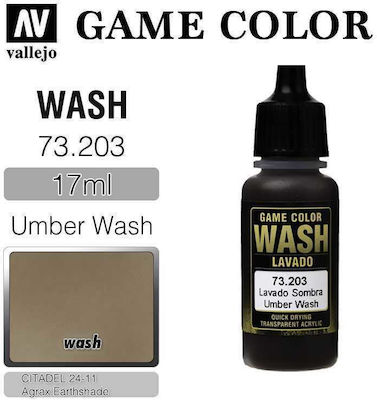 Acrylicos Vallejo Game Model Making Paint Wash 17ml