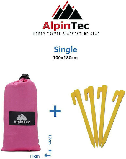 AlpinPro Favour Single Beach Mat Plastic Pink 180x100cm