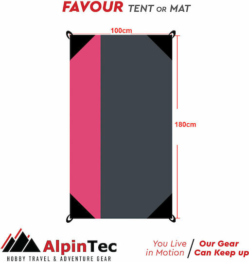 AlpinPro Favour Single Beach Mat Plastic Pink 180x100cm