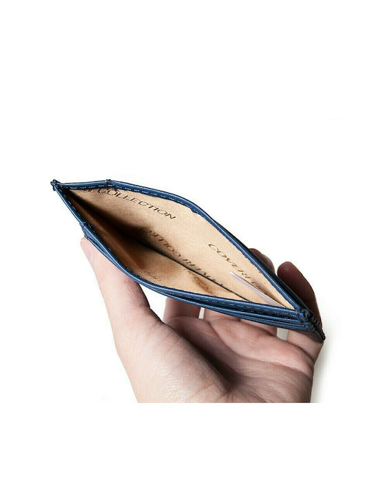 LEATHER CARD HOLDER COVERI 517921.335_BLUE NAVY