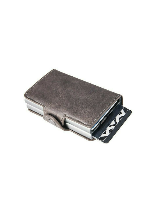 ΜΙΝΙ ΠΟΡΤΟΦΟΛΙ ΔΙΠΛΗ ΚΑΡΤΟΘΗΚΗ Automatic RFID Signal Block Wallet Card Case GREY 800.0017