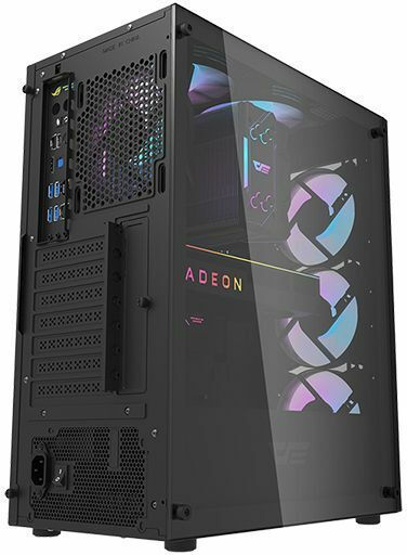 Darkflash DK352 Plus Gaming Midi-Turm Computergehäuse mit Seitenfenster und RGB-Beleuchtung Schwarz
