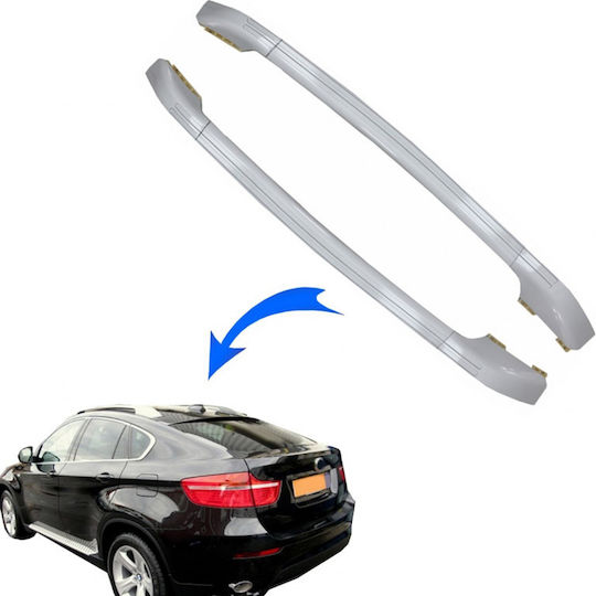 Carner Μπάρες Οροφής Μεταλλικές για BMW X6 για Αυτοκίνητα με Εργοστασιακές Μπάρες (Σετ χωρίς πόδια) Ασημί