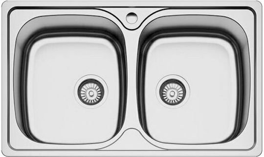 Karag BL 808 Ένθετος Νεροχύτης Inox Σατινέ Μ80xΠ48cm Ασημί