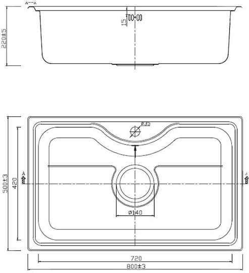 Karag BL 627 Ένθετος Νεροχύτης Inox Σατινέ Μ80xΠ50cm Ασημί