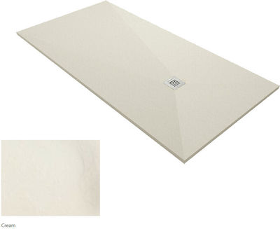 Karag Pietra PR70122CR Rechteckig Künstlicher Stein Dusche x120cm Cream