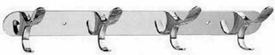 Gloria Νο10 Wall-Mounted Bathroom Hook with 4 Positions Silver