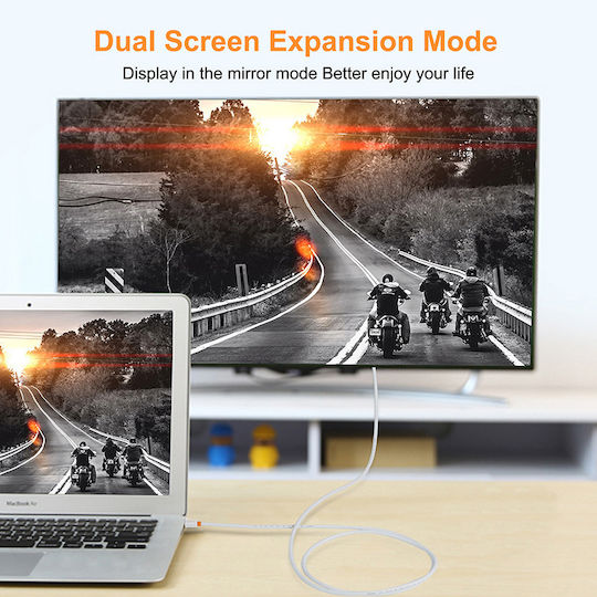 Cabletime Cable mini DisplayPort male - VGA male 1.8m 1080p Λευκό