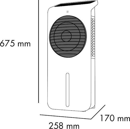 Argo Polifemo Slim Air Cooler 15.3W με Τηλεχειριστήριο Γκρι