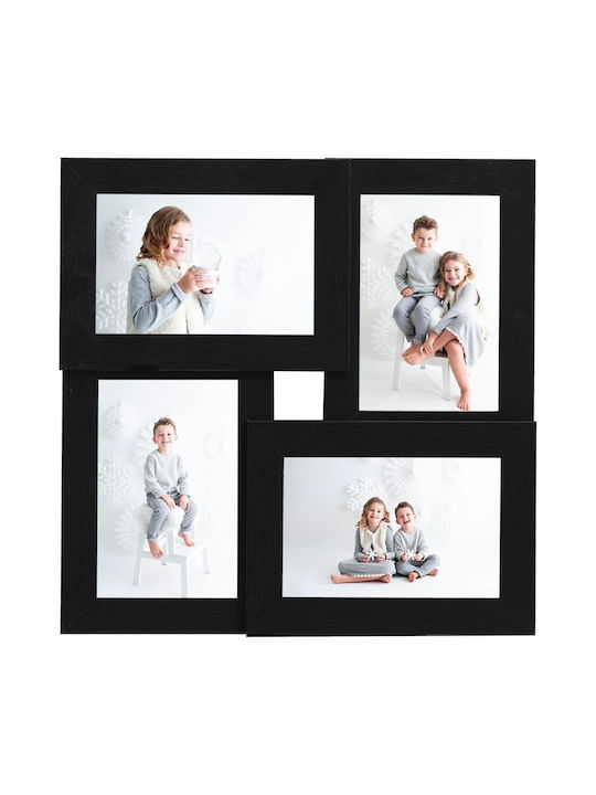 vidaXL Multi Wooden 4 Number of Spit 13x18cm with Black Frame