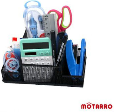 Metal Desk Organizer Motarro in Black Color 10x20cm.