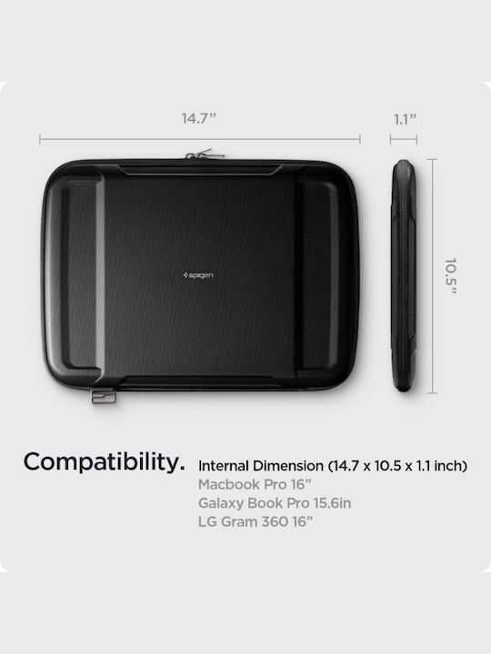 Spigen Rugged Armor Pro Pouch Case for 16" Laptop Black