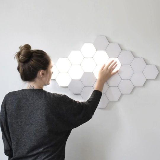 Ideahellas Lustră Decorativă Hexagon Alb 6buc