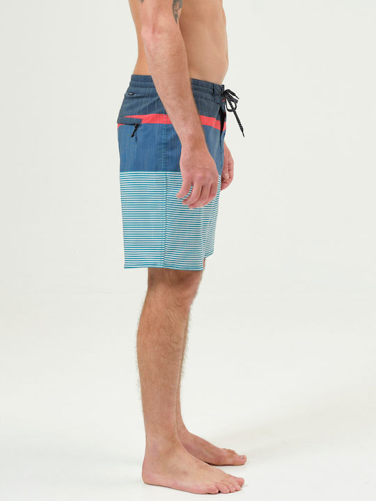 Basehit Herren Badebekleidung Shorts Blau Gestreift