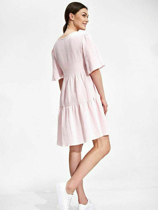 Figl Mini Dress with Ruffle Pink