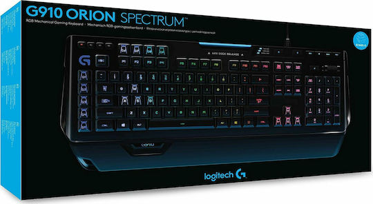 Logitech G910 Orion Spectrum Gaming Mechanical Keyboard with Romer-G Tactile switches and RGB lighting (English US)