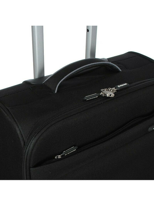 Diplomat Medium The Light Collection Medium Fabric Black Suitcase With 2 Wheels Height 62cm