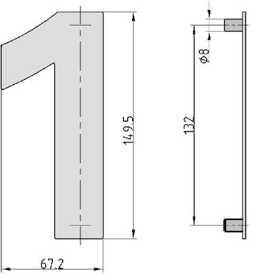 Basi Πινακίδα με Αριθμό 1 σε Ασημί Χρώμα Inox 15cm 7300-0001