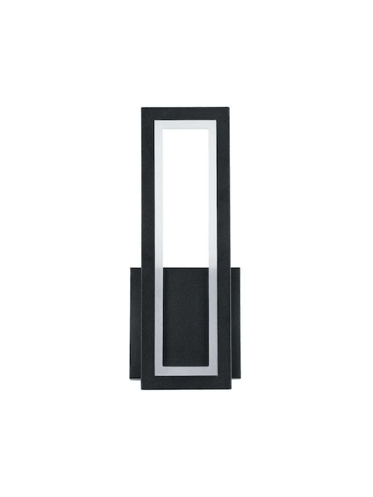 GloboStar Tiara Modern Lamp Wall with Integrated LED and Adjustable White Light Black 32x32cm