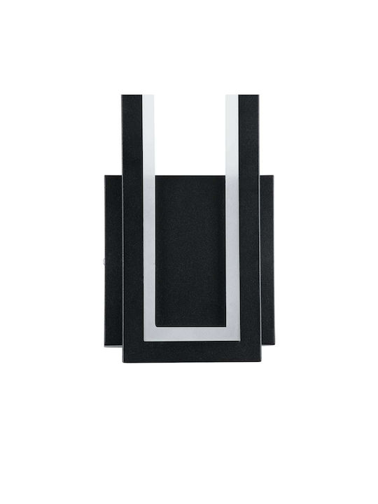 GloboStar Tiara Modern Lamp Wall with Integrated LED and Adjustable White Light Black 32x32cm