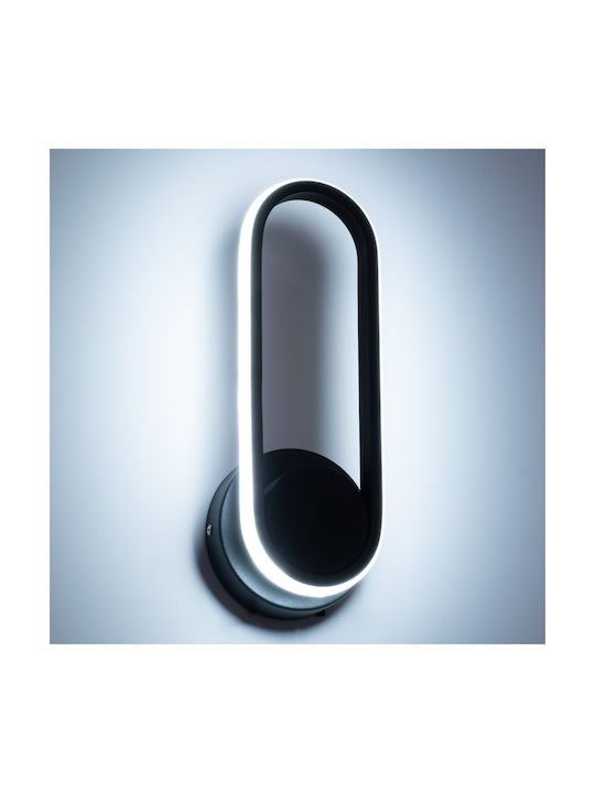 GloboStar Dallas Modern Lamp Wall with Integrated LED and Adjustable White Light Black 32x32cm
