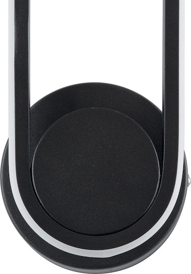 GloboStar Dallas Modern Lamp Wall with Integrated LED and Adjustable White Light Black 32x32cm