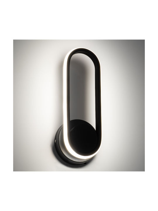 GloboStar Dallas Modern Lamp Wall with Integrated LED and Adjustable White Light Black 32x32cm