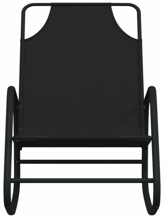 Κουνιστή Καρέκλα Μεταλλική Μαύρη 2τμχ 58x89x93.5εκ.