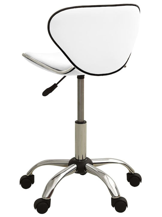 Office Desk Stool with Backrest White 46.5x48x69cm