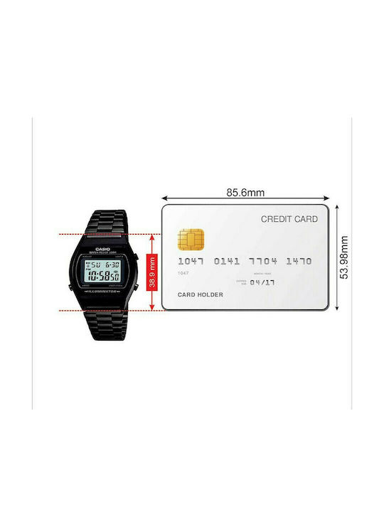 Casio Vintage Edgy Digital Men's Watch 35mm Battery with Black Metal Bracelet