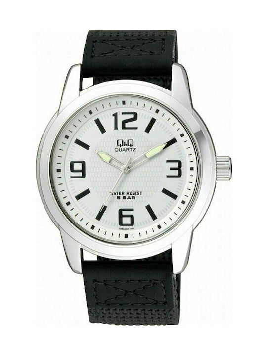 Q&Q Watch Battery with Black Fabric Strap