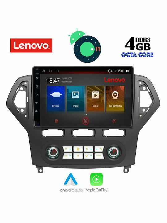 Lenovo Car-Audiosystem für Honda Übereinstimmung Ford Mondeo 2007 - 2010 mit Klima (Bluetooth/USB/AUX/WiFi/GPS/Apple-Carplay) mit Touchscreen 10.1"
