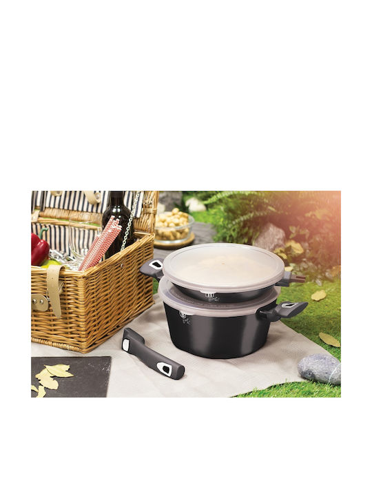 Berlinger Haus Cookware Set of Aluminum with Stone Coating Μαύρα 6pcs