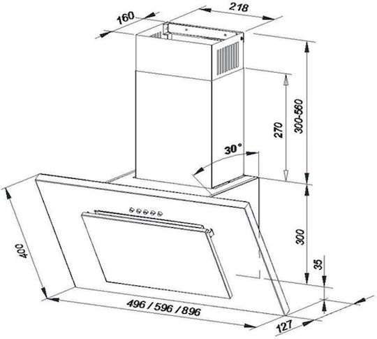Maan Vertical P 2 60 Απορροφητήρας Καμινάδα 50cm Λευκός