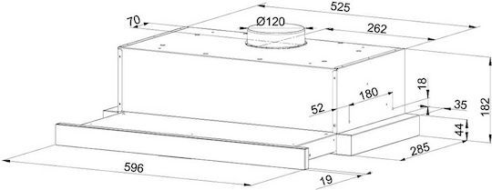 Maan Corona 2 G 60 Συρόμενος Απορροφητήρας 60cm Μαύρος