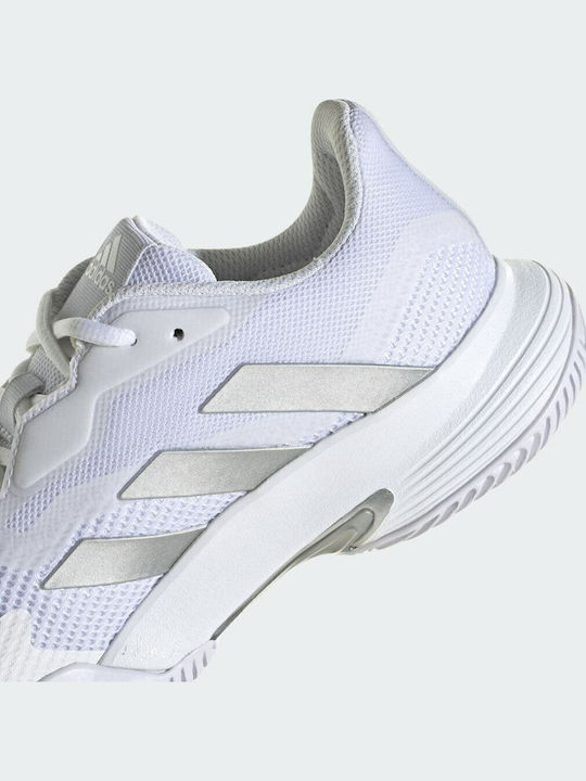 adidas Courtjam Control Women's Tennis Shoes for Hard Courts Cloud White / Silver Metallic